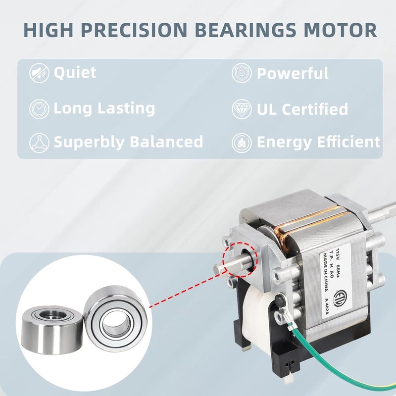Criditpid 318984-753 HC21ZE117 HC21ZE114A Draft Inducer Motor, LA11AA005 Blower Wheel, KA56GR560 Grommet & Gasket Kit Replacement for Carrier, Bryant, Payne and Jakel Furnaces Motor. - Image 5